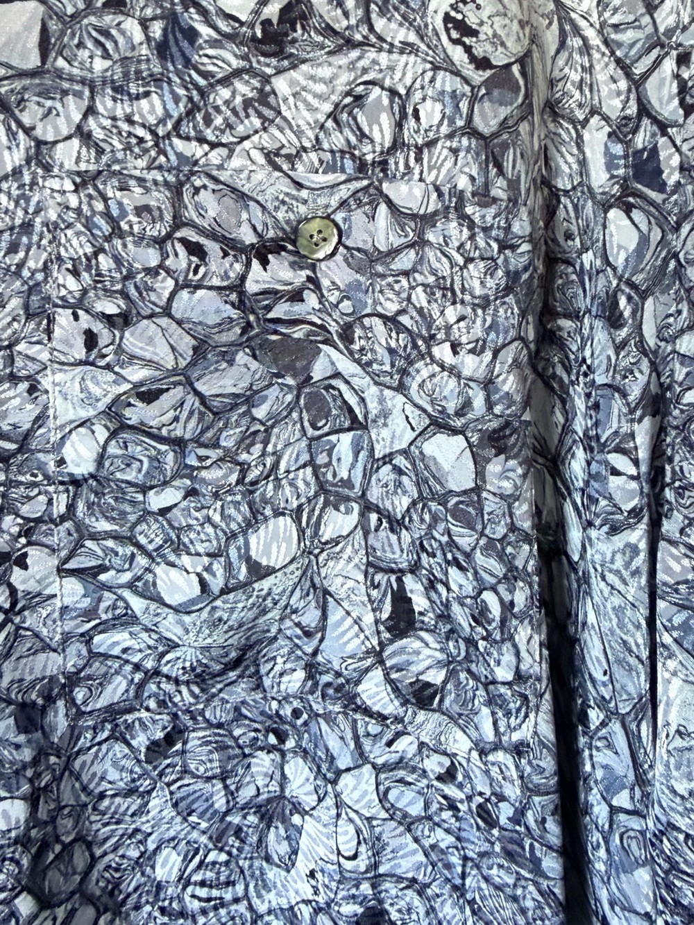 Alan Stuart Black & White Abstract Short Sleeve Half Button-Front Shirt size XL - Picture 6 of 10